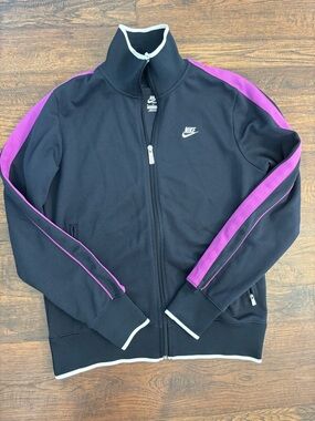 Nike Sportswear women's black and magenta track jacket